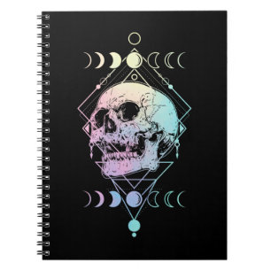 Crescent Moon Skull Occult Witchcraft Pastel Gothi Notitieboek