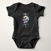 Crescent Moon Skull Occult Witchcraft Pastel Gothi Romper (Voorkant)
