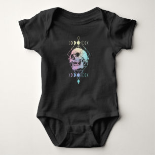 Crescent Moon Skull Occult Witchcraft Pastel Gothi Romper