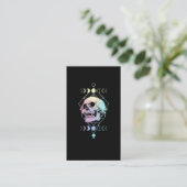 Crescent Moon Skull Occult Witchcraft Pastel Gothi Visitekaartje (Staand voorkant)