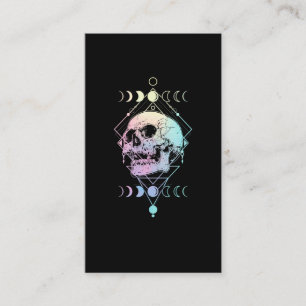 Crescent Moon Skull Occult Witchcraft Pastel Gothi Visitekaartje