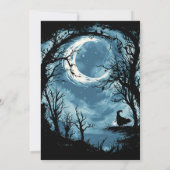 Crescent Moon Sky Witch Stars Halloween Party Kaart (Achterkant)