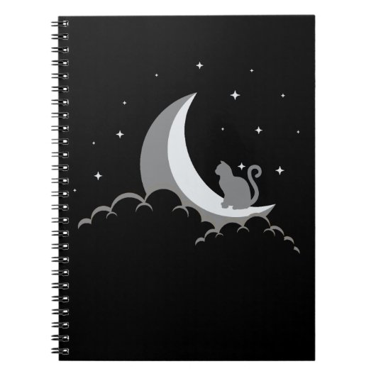 Crescent Moon Spiritueel Cat Gothic Pastel Wicca Notitieboek (Voorkant)