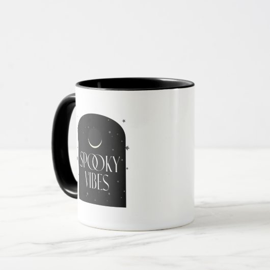 Crescent Moon - Spooky Vibes Halloween Coffee Mok (Voorkant links)