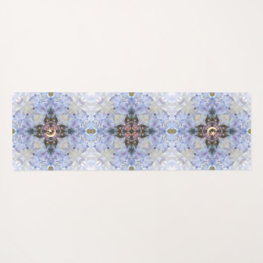 Crescent Moon Star, Floral Paars Ice Vibration Yogamat (Achterkant (horizontaal))