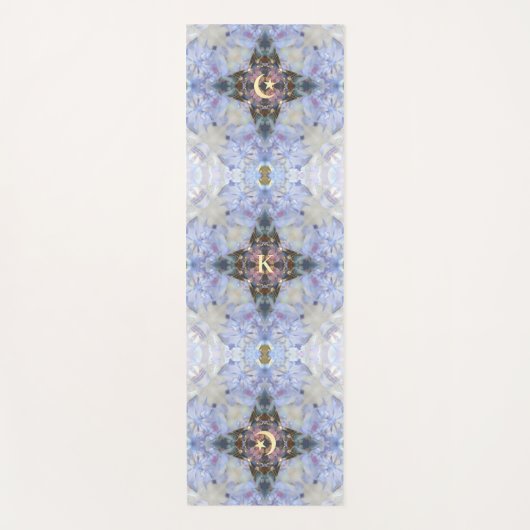 Crescent Moon Star, Floral Paars Ice Vibration Yogamat (Voorkant)