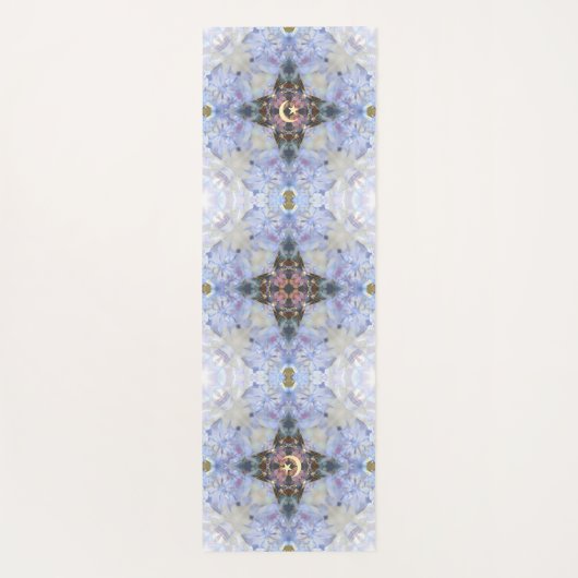 Crescent Moon Star, Floral Paars Ice Vibration Yogamat (Achterkant)