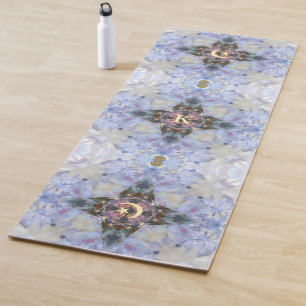 Crescent Moon Star, Floral Paars Ice Vibration Yogamat