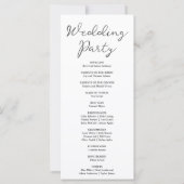 Crescent Moon Starlit Sky White bruiloft programma (Achterkant)