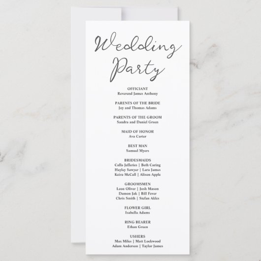 Crescent Moon Starlit Sky White bruiloft programma (Achterkant)