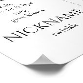 Crescent Moon & Stars Blue 1st Birthday Milestone Poster (Hoek)