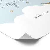 Crescent Moon Stars Blue Boy Baptism Welcome Sign Poster (Hoek)