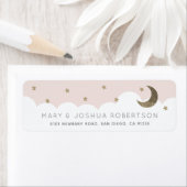 Crescent Moon & Stars Blush Pink Label (Insitu)