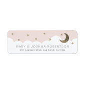 Crescent Moon & Stars Blush Pink Label (Voorkant)