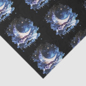 Crescent Moon Stars Celestial Black Halloween Tissuepapier (Detail)