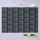 Crescent Moon Stars Celestial Black Halloween Tissuepapier (Craft)