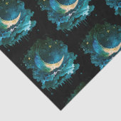 Crescent Moon Stars Celestial Black Halloween Tissuepapier (Detail)
