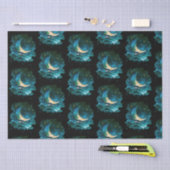 Crescent Moon Stars Celestial Black Halloween Tissuepapier (Craft)