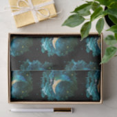 Crescent Moon Stars Celestial Black Halloween Tissuepapier (Geschenk)