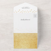 Crescent Moon Stars Elephant Navy Blue Baby shower All In One Uitnodiging (Buitenkant)