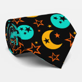 Crescent Moon Stars Night Sky Galaxy Midnight Stropdas (Opgerold)