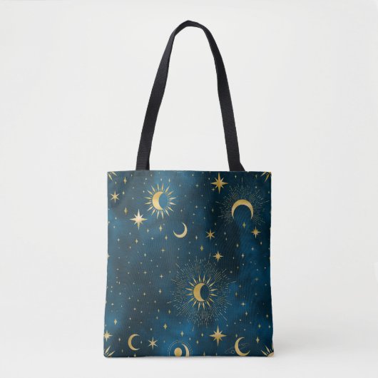 Crescent Moon Sterrennacht Celestial Tote Bag (Voorkant)
