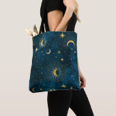 Crescent Moon Sterrennacht Celestial Tote Bag (Dichtbij)