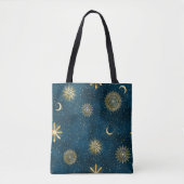 Crescent Moon Sterrennacht Celestial Tote Bag (Voorkant)