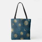 Crescent Moon Sterrennacht Celestial Tote Bag (Achterkant)