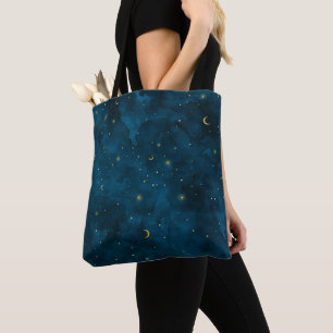 Crescent Moon Sterrennacht Celestial Tote Bag