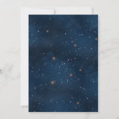 Crescent Moon Sterrennacht Navy Blue Wedding Kaart (Achterkant)