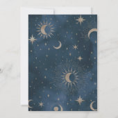Crescent Moon Sterrennacht Navy Blue Wedding Kaart (Achterkant)