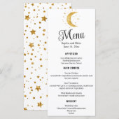 Crescent Moon Sterrennacht Wedding Flat Menu (Voorkant / Achterkant)