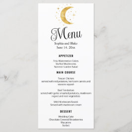 Crescent Moon Sterrennacht Wedding Flat Menu