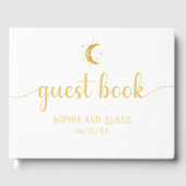 Crescent Moon Sterrennacht White Wedding Gastenboek (Voorkant)
