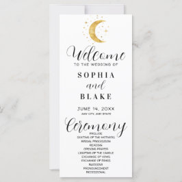 Crescent Moon Sterrennacht White Wedding Programme