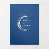 Crescent Moon Sun Halo hemelse bruiloft foto Drieluik Uitnodiging (Cover)