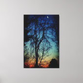 Crescent Moon Sunrise Verpakte Canvas Art Afdruk (Voorkant)