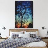 Crescent Moon Sunrise Verpakte Canvas Art Afdruk (Insitu (Slaapkamer))