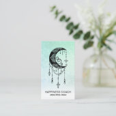 *~* Crescent Moon Talisman Shaman Glitter Luna Visitekaartje (Staand voorkant)