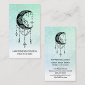 *~* Crescent Moon Talisman Shaman Glitter Luna Visitekaartje (Voorkant / Achterkant)