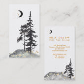 *~* Crescent Moon Trees Black Gold Stars Glitter Visitekaartje (Voorkant / Achterkant)