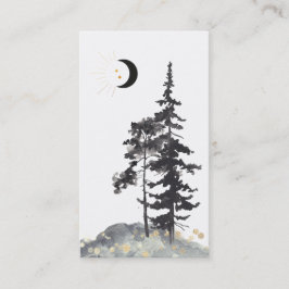 *~* Crescent Moon Trees Black Gold Stars Glitter Visitekaartje