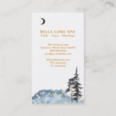 *~* Crescent Moon Trees Gold Stars Glitter Moon Visitekaartje (Achterkant)