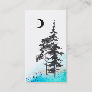*~* Crescent Moon Trees Gold Stars Moon Beams Visitekaartje