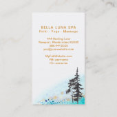 *~* Crescent Moon Trees Gold Stars Moon Beams Visitekaartje (Achterkant)