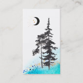 *~* Crescent Moon Trees Gold Stars Moon Beams Visitekaartje (Voorkant)