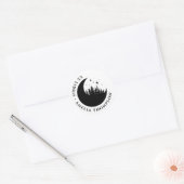 Crescent Moon Trees & Stars Ronde Ex Libris Boek Sticker (Envelop)