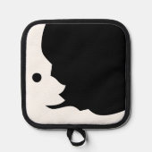 Crescent Moon White Black Waxing Pannenlap (Voorkant)