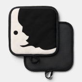 Crescent Moon White Black Waxing Pannenlap (Voorkant / Achterkant)